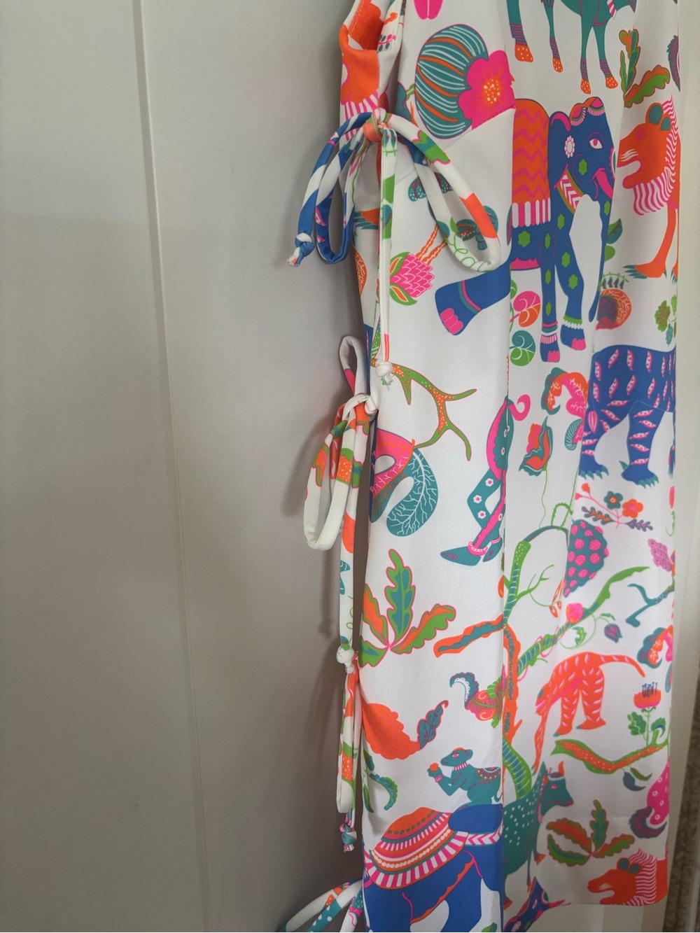NWT Gretchen Scott $168 Animal Kingdom Side Tie Shift Dress Size Small - Picture 3 of 5